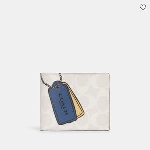 Coach Signature Canvas & Leather w Trompe L'oeil Print & wallet with tags